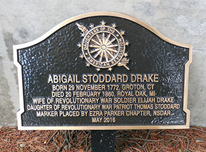 DAR Marker for Abigail Stoddard Drake